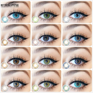 EYESHARE - 1 par de lentes de contacto de color brillante de 3 tonos para ojos cosméticos lentes de ojos de color
