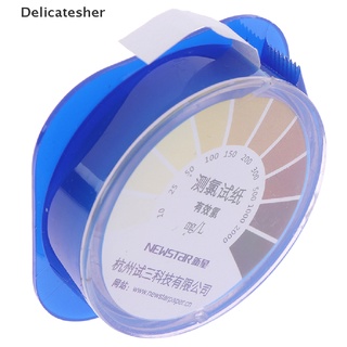 [delicatesher] 1 rollo de tiras de papel de prueba de cloro rango 10-2000mg/lppm color chart agua de limpieza caliente