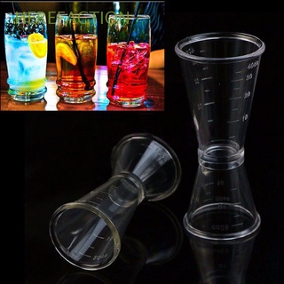 HEREFACTION New Cocktail Shaker Wine Jigger Short Measure Cup Bar Party Single Drink PVC Double Shot