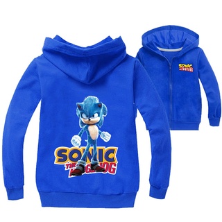 Sonic the Hedgehog niños cremallera sudadera con capucha niños abrigo niño ropa de abrigo