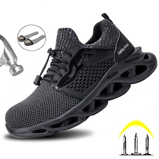 Los hombres zapatos de seguridad de los hombres botas ligeras botas de seguridad de acero del dedo del pie Anti-aplastamiento botas de trabajo Indestructible zapatos 48 pIC9