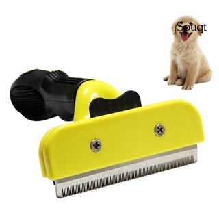Sqgt cepillo de acero inoxidable para aseo para mascotas/perros/gatos/cepillo de depilación con mango suave (2)