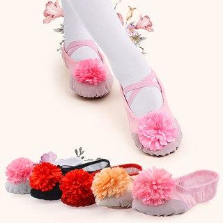 zapatos de ballet para niños/tenis de práctica de baile con flor