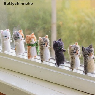 bhb> lindo e interesante juguetes hechos a mano diy lana fieltro gato kits sin terminar muñeca de felpa bien