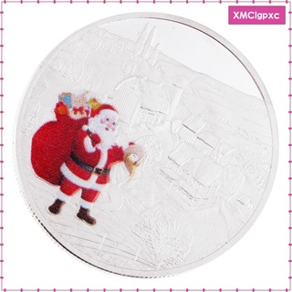 navidad santa claus moneda conmemorativa juguetes no monedas monedas juguetes con caja redonda