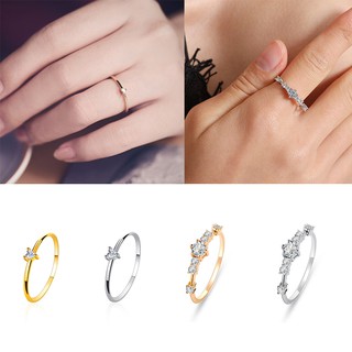 Corea del sur Jepun y corea del sur Simple circón en forma de corazón anillo de diamante femenino Fesyen completo diamante anillo de dedo índice
