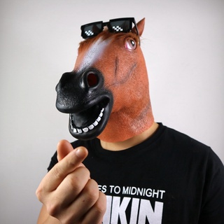 Máscara de cabeza de caballo de látex Animal Props Halloween divertido europeo máscara de caballo