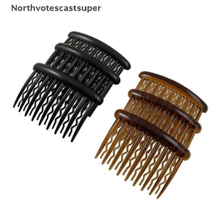 northvotescastsuper 5 pzs peines laterales de plástico para el cabello peine francés dientes rectos clip de pelo tortuga nvcs
