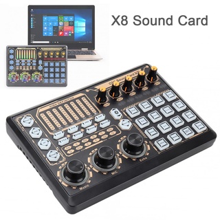 X8 tarjeta de sonido externa mezclador en vivo tarjeta de sonido efecto de sonido procesador de micrófono accesorios de Audio en vivo equipo para PC SmartPhone Live DJ Studio (1)