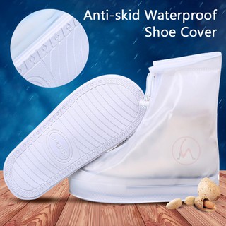 impermeable cubierta de zapatos blanco antideslizante a prueba de lluvia zapatos cubre suave y durable suela de látex material ambiental de pvc