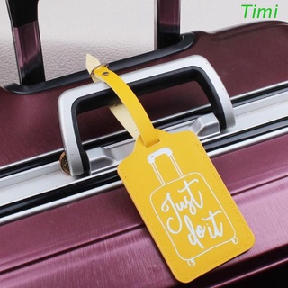 Timi portátil de cuero de la PU de equipaje caso etiquetas protección de privacidad bolsa de viaje etiquetas maleta etiqueta