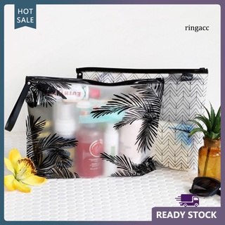 [Rg] bolsa de cosméticos de viaje impermeable con estampado translúcido con cremallera/bolsa de almacenamiento para baño