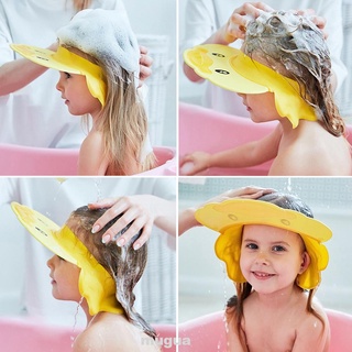 Agua infantil para niños ala ancha forma de pato ajustable tamaño de lavado de cabello champú gorra