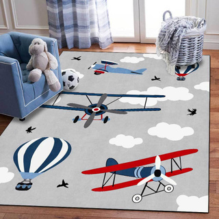 De dibujos animados de los niños alfombras para la sala de estar dormitorio decoración grande alfombra de los niños de la habitación de juego de la zona de alfombras de juego de niños juego de rastreo de la fábrica (1)