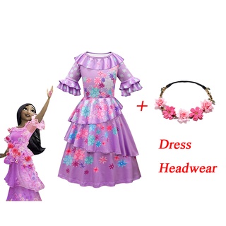Disney Encanto Mirabel Disfraz De Cosplay Niña Vestido De Fantasía Vestidos Para Halloween Princesa Gafas Pendientes (7)