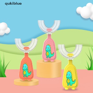 qukiblue kid cepillo de dientes en forma de u cepillo de dientes de cuidado oral cepillo de dientes para niños de 2-12 cl