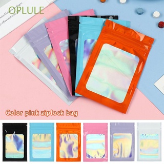 OPLULE 100Pcs Colorful Mylar Bags Jewelry Packaging Smell Proof Holographic Packaging Bags Foil Pouch Ziplock Food Storage Practical Resealable Odor Proof Bags/Multicolor