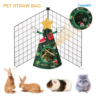 nueva bolsa de heno para mascotas serie de navidad patrón pequeño animal heno jaula accesorios