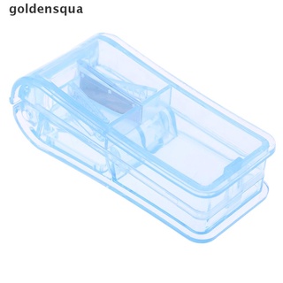 [goldensqua] cortador de pastillas seguro divisor medio compartimento de almacenamiento caja de medicina tablet titular [goldensqua] (7)