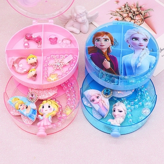 [12 piezas+juego de caja de joyería] juego de collar luminoso para niñas Frozen|Collar de princesa Elsa para niños/pendientes de pulsera (1)