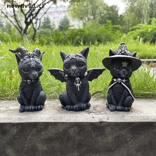 newd magic gato resina artesanía animal decoración pug perro monstruo regalo de halloween jardín cl (5)