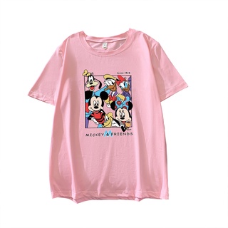 Mujer Camiseta De Verano De Manga Corta Mickey T-shirt m-2xl Vestido De Moda Cuello Redondo (5)