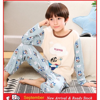 Pijama niño Pakaian estilo bebé de manga larga pijamas de dibujos animados impreso O-cuello dormir desgaste transpirable niños algodón dormir ropa