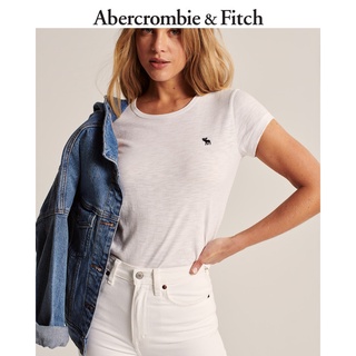 Abercrombie & Fitch Classic Womens logo Blanco Cuello Redondo Camiseta De Manga Corta 309667-1af