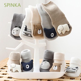 SPINKA Girls Baby Socks Toddler Cartoon Newborn Floor Socks Keep Warm 1-3 Years old Stereo Doll Infant Children Cotton Non-Slip Sole