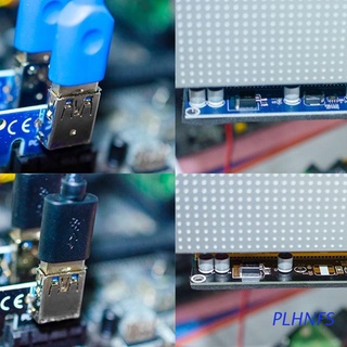 PLHNFS PCI Express 1X to 16X Extension Adapter USB3.0 PCI-E Riser Card 6Pin SATA Power
