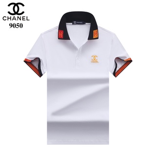 #2021 NEW# CHANEL men summer cotton formal office lapel polo-shirts Handsome men classic white red dark-blue casual short-sleeve polo-shirts