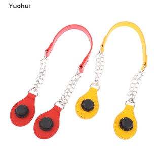 Yuohui 1 par de mango de cadena de cuero largo con extremo de gota de lágrimas doble cadena de Metal O bolsa MY (1)