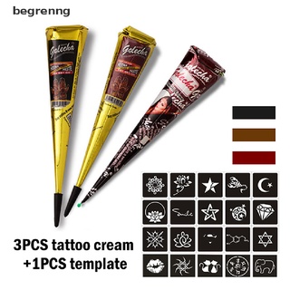 begrenng 3pcs henna tatuaje henna pasta temporal tatuaje pintura corporal crema diy cl