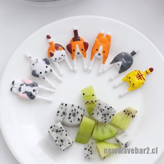 [nuevo] 7 unids/set lindo Mini Animal de dibujos animados alimentos Picks niños Snack comida frutas horquillas