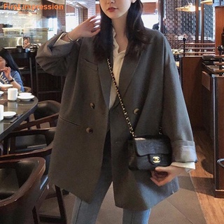 ●✿❡2021 early autumn thin style high-end fried street suit niche design sense Korean chic loose suit jacket female (5)