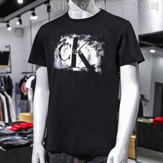 ♨ Calvin Klein Cuello Redondo Manga Corta Hombres Deportes casual Camiseta Ligera Y Cómoda stretch ck Media J31