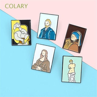 COLARY New Enamel Pins Fashion Brooches Van Gogh Bag Accessories Artist Dripping Oil Men Women Clothes Jewelry Clothes Lapel Pin Oil Painting
