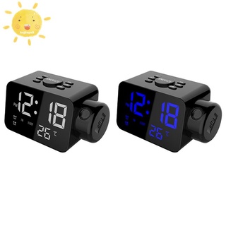 Digital Alarm Clock for Bedroom, Projector Clock,USB Charger, Adjustable Ringer,12/24H,Loud Dual Al White Digital