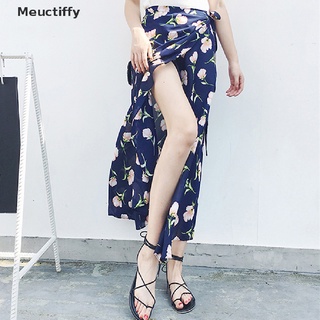 [meti] mujer retro bohemia media longitud falda de una pieza floral playa vacaciones boho falda ffy