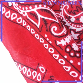 [SUNNIMIX] Novedad Algodón Paisley Vaquero Pañuelo Cabeza Envoltura Cuello Bufanda Rojo
