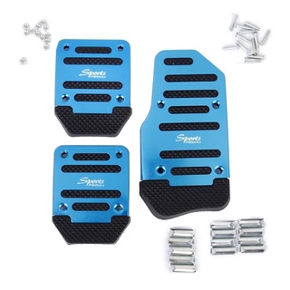 3Pcs Fuel Gas Accelerator Pedal Brake Pedal Clutch Pad Cover Foot Pedals Non-Slip for MT Manual Transmission Car Blue (5)