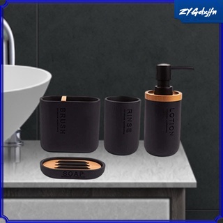 4 piezas de accesorios de baño modernos set dispensador de loción jabón plato decoración del hogar