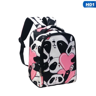Dibujos animados lindo niños bolsa de la escuela de panda impresión kindergarten mochila de poliéster aligerar la impresión completa mochila (9)