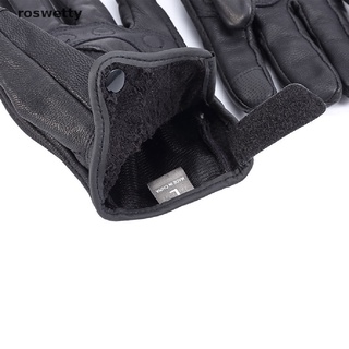 roswetty - guantes de cuero real para motocicleta, impermeables, guantes de motocross, cl