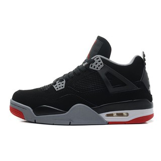 （High Quality）Air Jordans 4 Retro Criado Negro Cemento Gris-Fuego Rojo