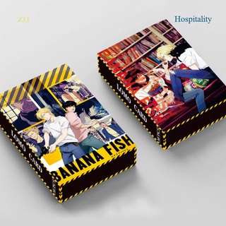 Hospitality Anime Fish Banana pescado póster postal tarjeta pegatina colgante imagen Anime ventilador regalo