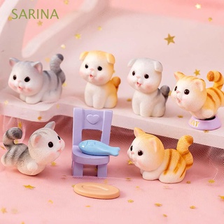 sarina lindo figuritas traviesa pequeña estatua miniaturas diy gato resina artesanía de dibujos animados mascota gatito adorno