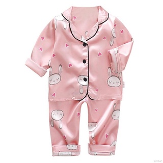 Simba otoño bebé niños niñas niños de manga larga de dibujos animados conejo blusa+pantalones pijamas ropa de dormir conjunto (9)