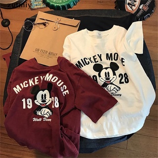 [fre] disney mickey mouse impresión de dibujos animados jersey gráfico top camisetas parejas coincidencia 463cl