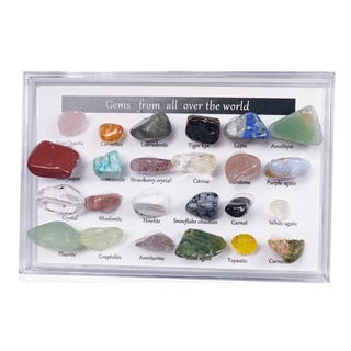 Bst 24 pzs cristales curativos piedras de Chakra coloridos gemas de mineral piedra pulida